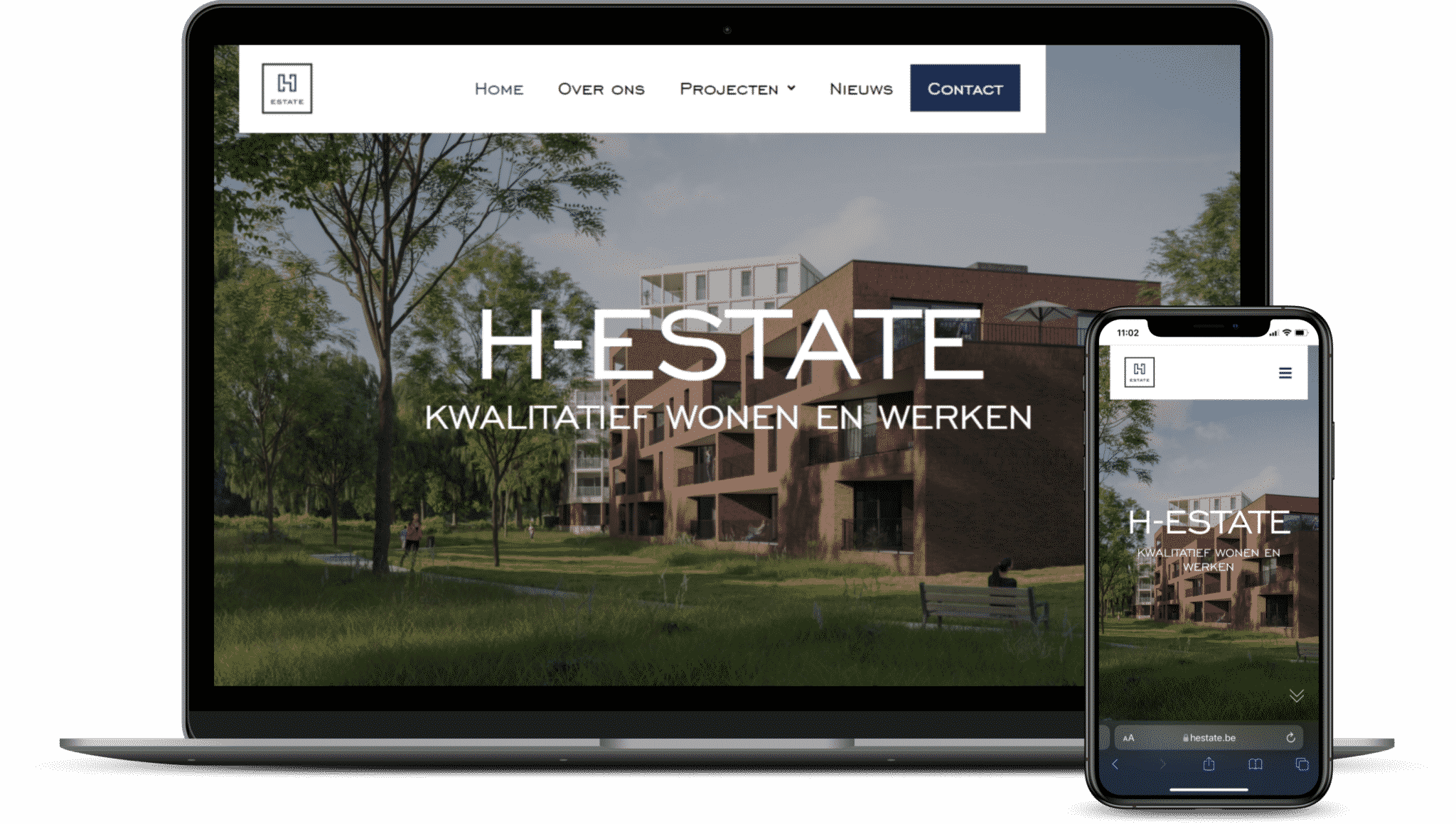 Referentie webdesign projectontwikkelaar H-Estate Herentals